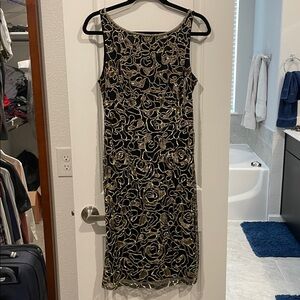 Gold sequence evening dress